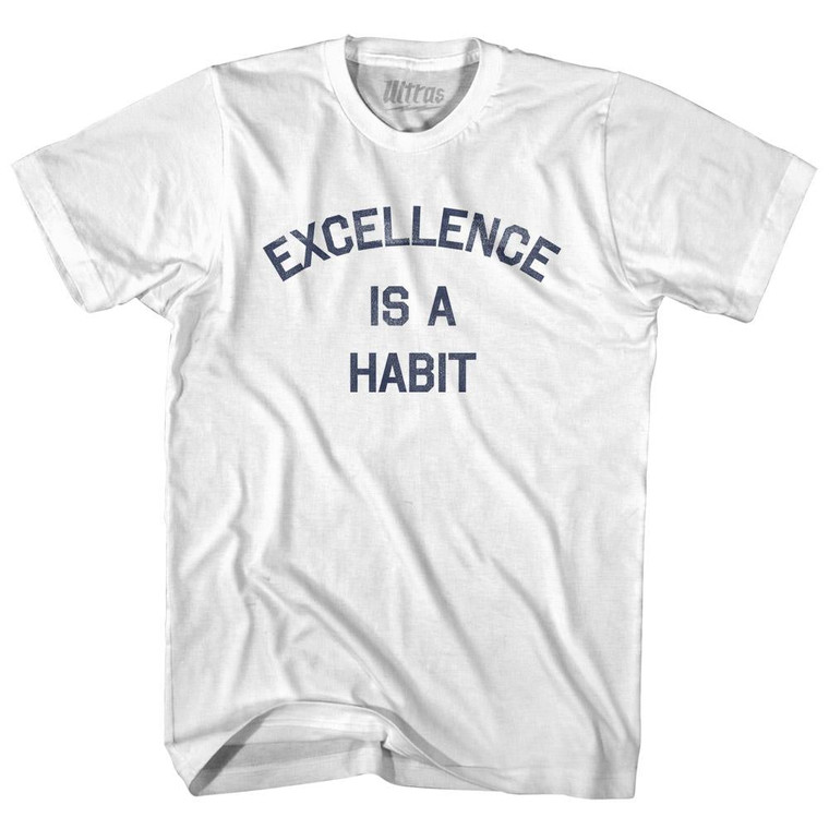 Excellence is a Habit Adult Cotton T-shirt-White