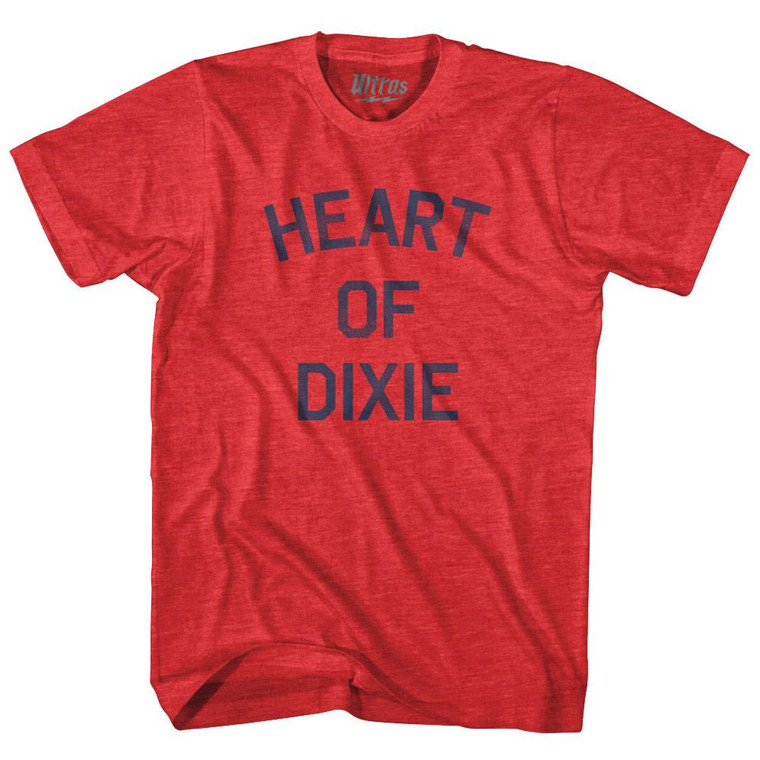 Alabama Heart of Dixie Nickname Adult Tri-Blend T-shirt - Heather Red