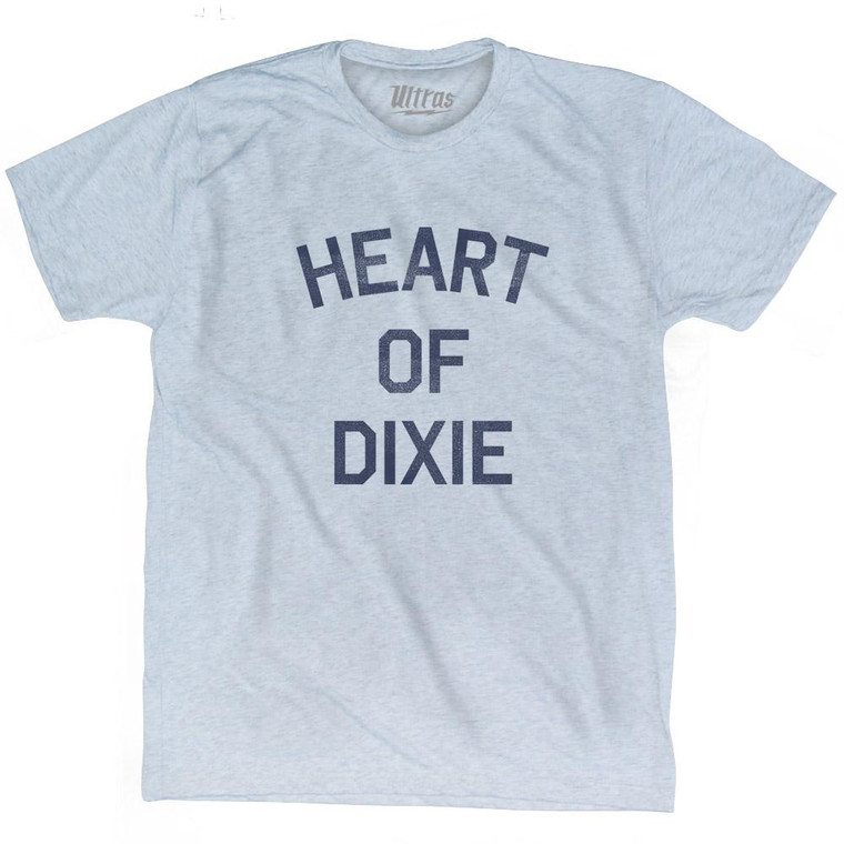 Alabama Heart of Dixie Nickname Adult Tri-Blend T-shirt - Athletic White