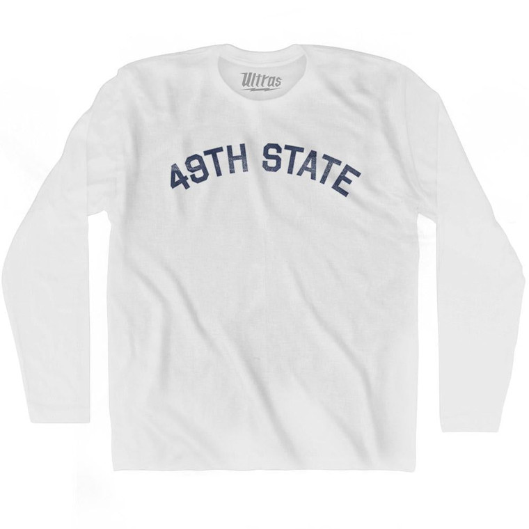 Alaska 49th State Nickname Adult Cotton Long Sleeve T-shirt - White