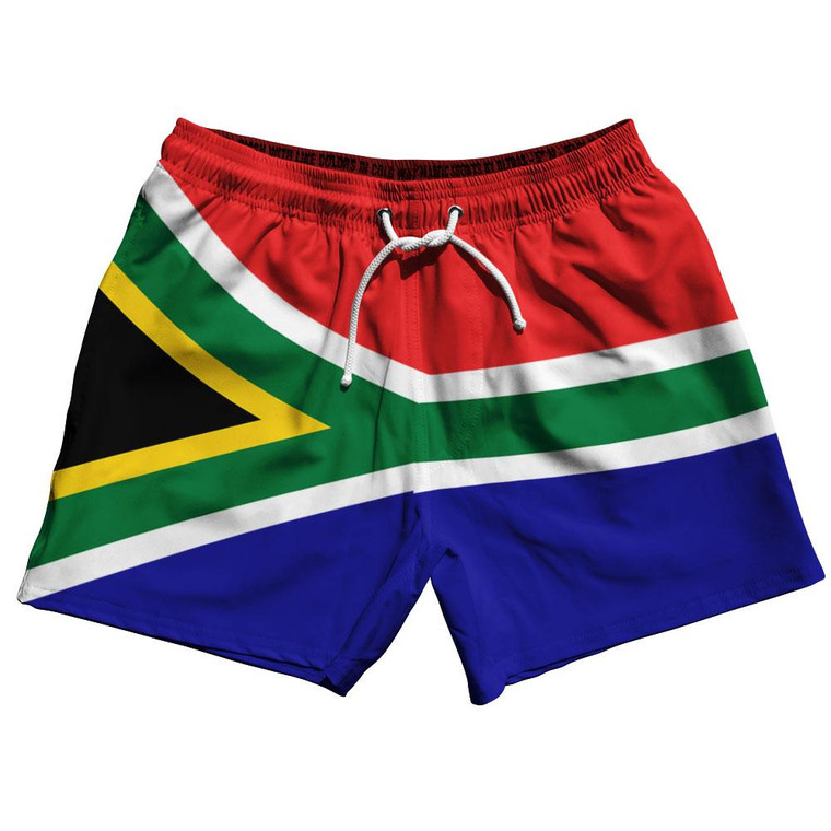 South Africa Country Flag 5" Swim Shorts Made in USA - Blue Red Green