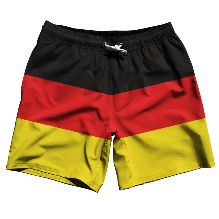 Germany Country Flag 7.5" Swim Shorts Made in USA - Black Red Yellow