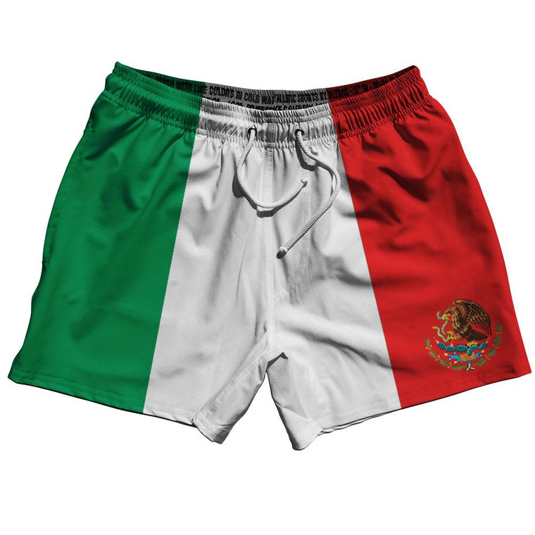 Mexico Country Flag 5" Swim Shorts Made in USA - Green White Red