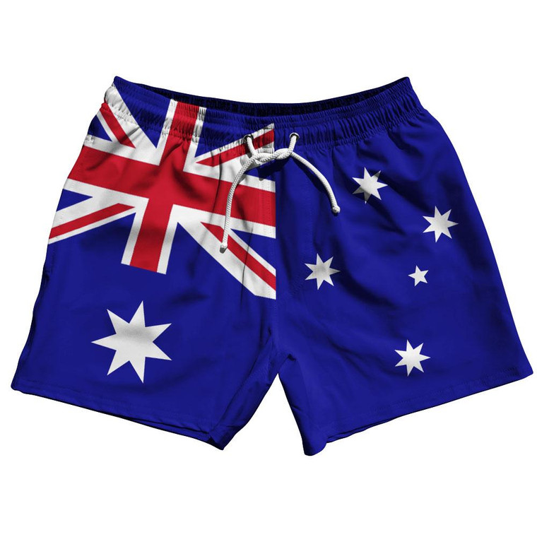 Australia Country Flag 5" Swim Shorts Made in USA - Blue White