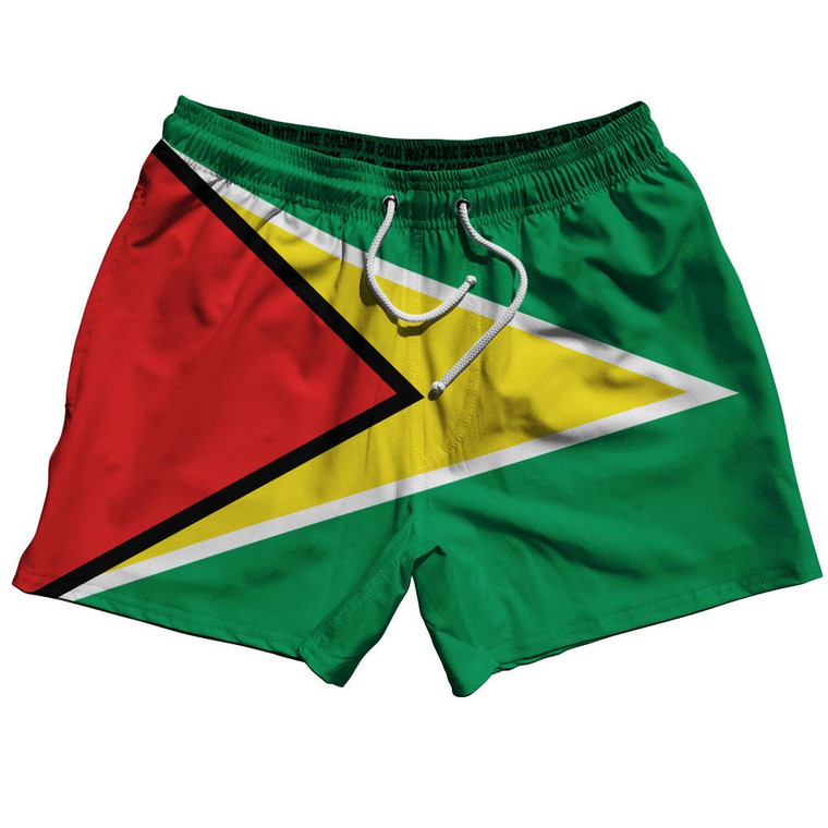 Guyana Country Flag 5" Swim Shorts Made in USA - Red Green Yellow
