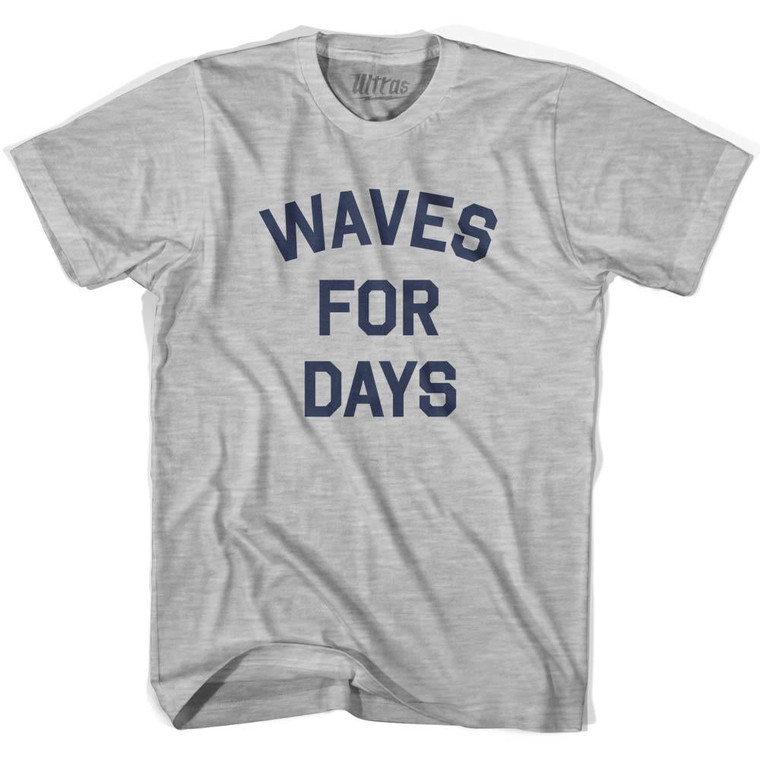 Waves for Days Womens Cotton Soccer Junior Cut T-shirt - Grey Heather