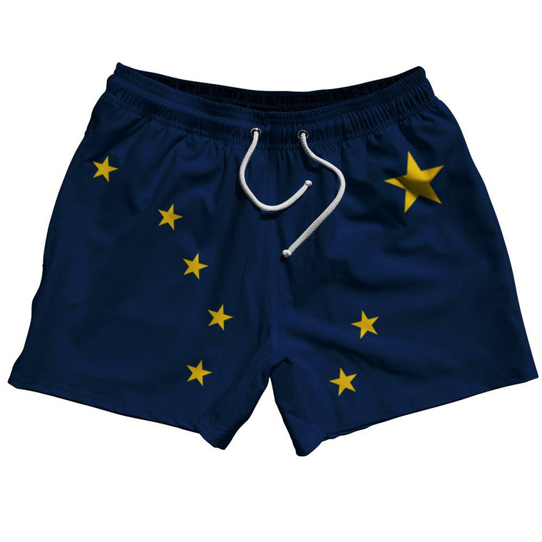 Alaska US State 5" Swim Shorts Made in USA-Blue