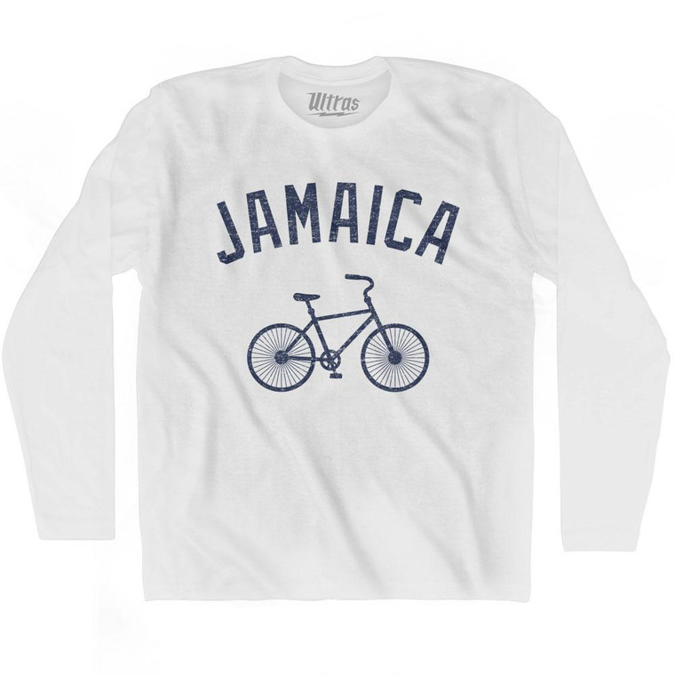 Jamaica Vintage Bike Long Sleeve T-shirt-White