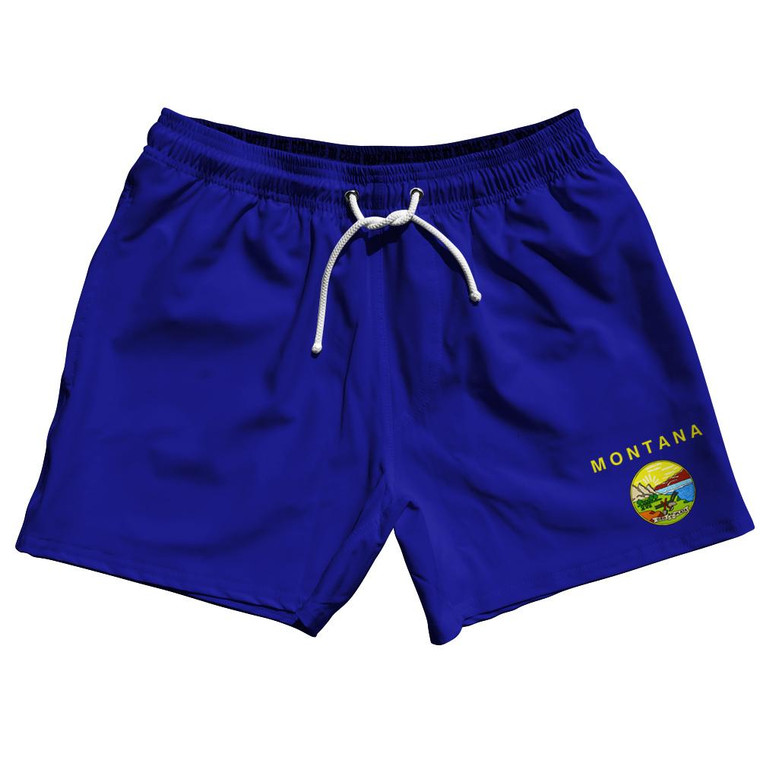 Montana US State 5" Swim Shorts Made in USA-Royal