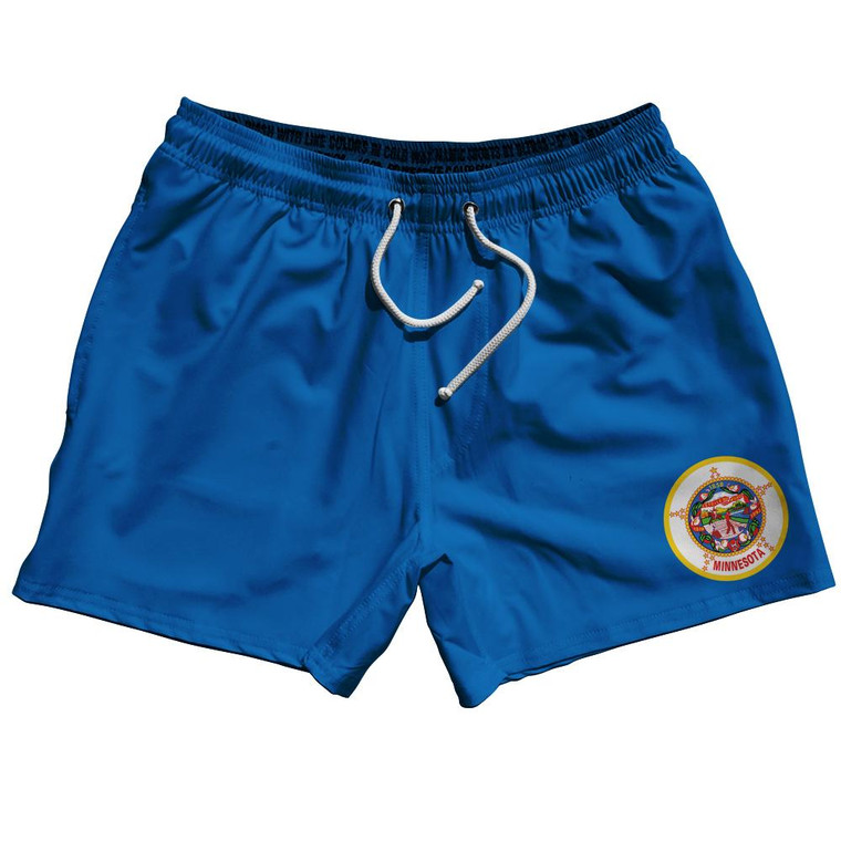 Minnesota US State 5" Swim Shorts Made in USA - Blue