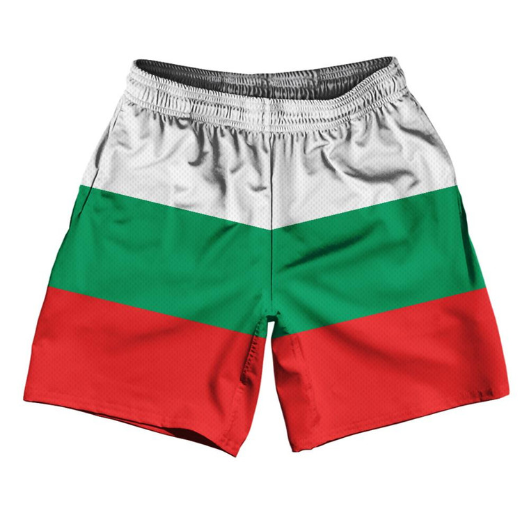 Bulgaria Country Flag Athletic Running Fitness Exercise Shorts 7" Inseam Made In USA - Red White Green