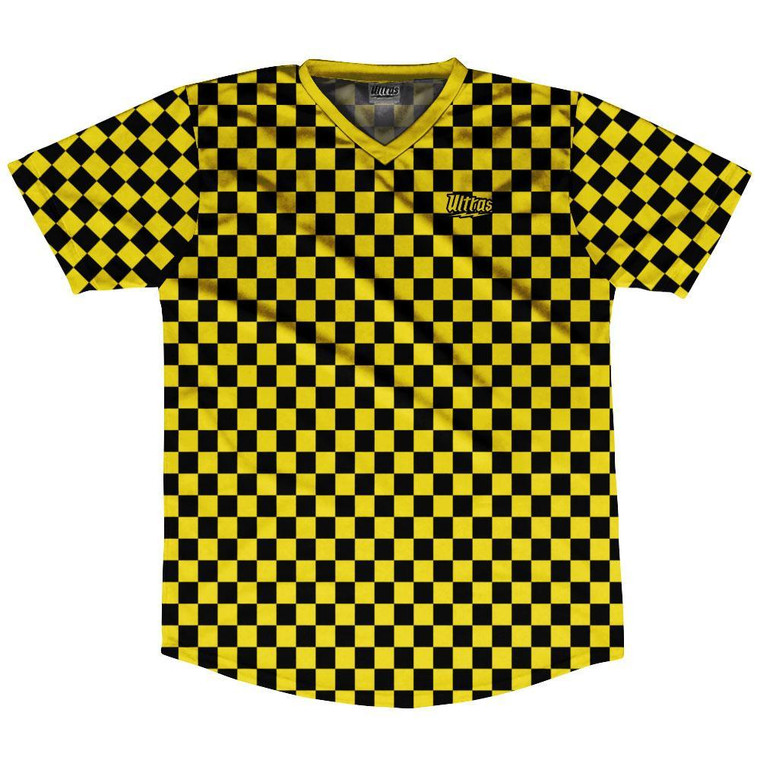 Ultras Micro Checkerboard Soccer Jersey - Yellow and Black