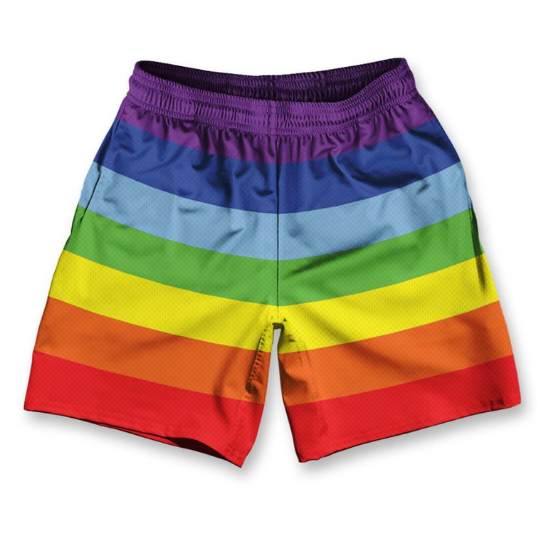 Rainbow Athletic Running Fitness Exercise Shorts 7" Inseam Made in USA - Rainbow