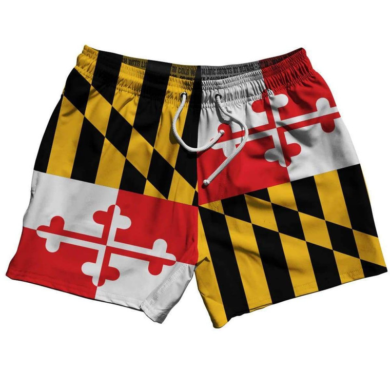 Maryland Flag 5" Swim Shorts Made in USA - Red