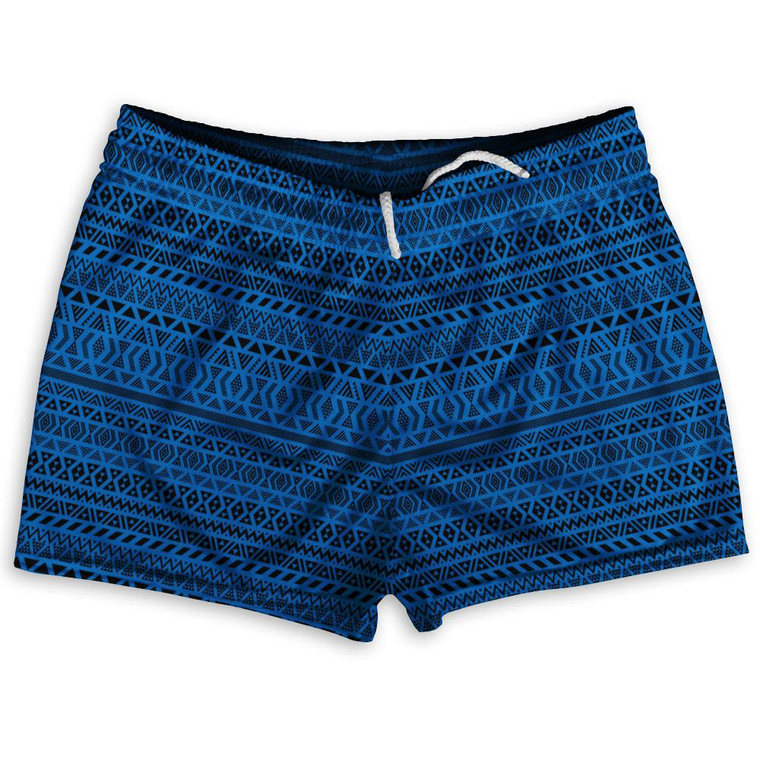 Maori Athletic Shorts Shorty Short Gym Shorts 2.5"Inseam Made in USA - Cyan