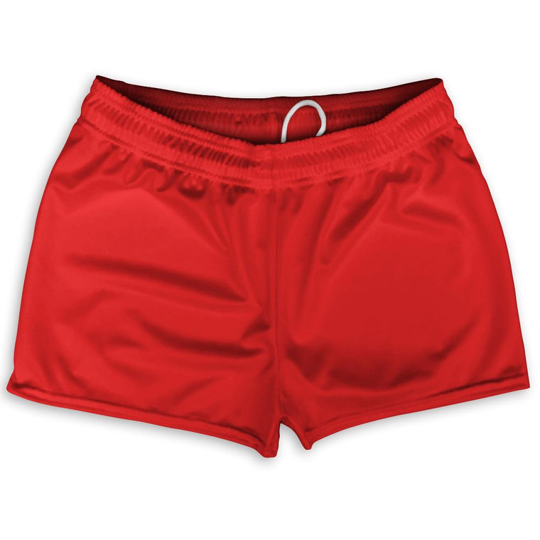 Red Shorty Short Gym Shorts 2.5"Inseam Made in USA - Red