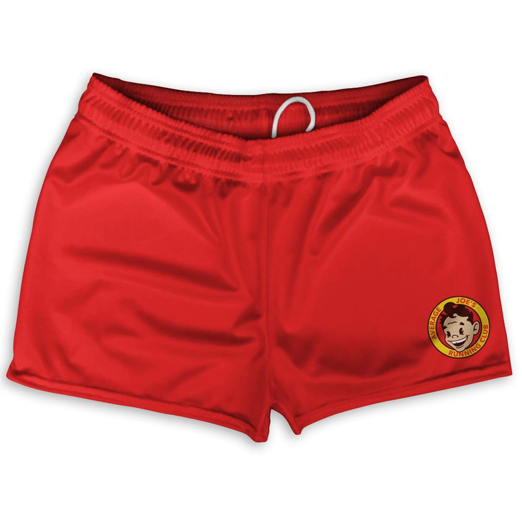 Average Joes Gym Logo Shorty Short Gym Shorts 2.5"Inseam Made in USA - Red