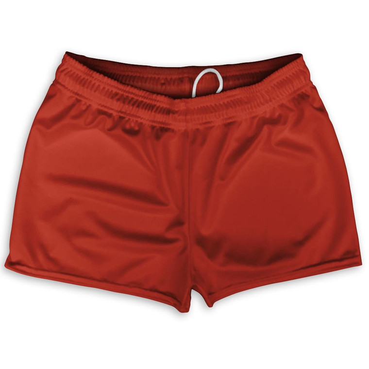 Red Cardinal Shorty Short Gym Shorts 2.5"Inseam Made in USA - Red
