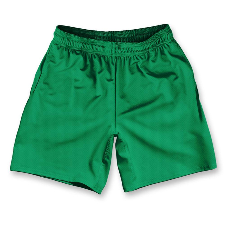 Kelly Green Athletic Running Fitness Exercise Shorts 7" Inseam Made in USA - Kelly Green