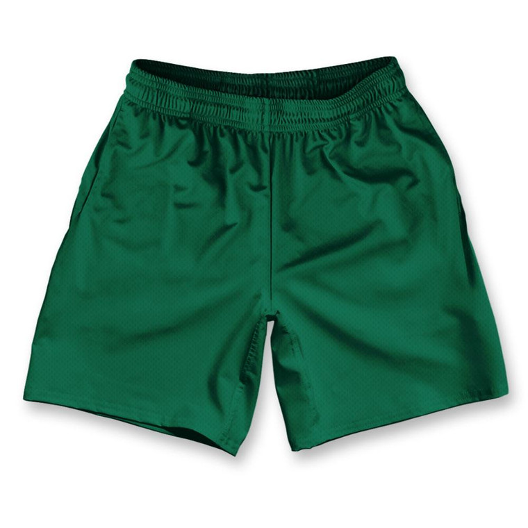 Hunter Green Athletic Running Fitness Exercise Shorts 7" Inseam Made in USA-Hunter Green