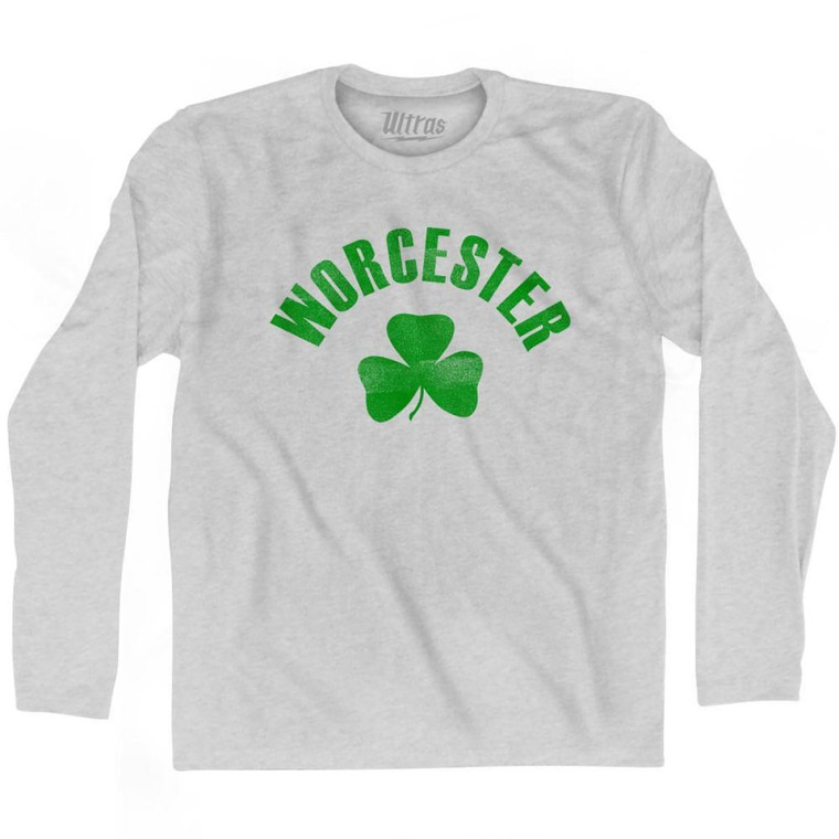 Worcester Shamrock Cotton Long Sleeve T-shirt - Grey Heather