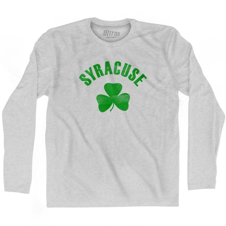 Syracuse Shamrock Cotton Long Sleeve T-shirt - Grey Heather