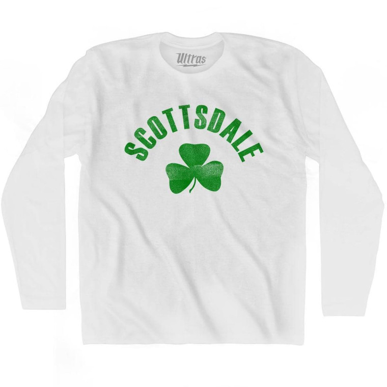 Scottsdale Shamrock Cotton Long Sleeve T-shirt - White