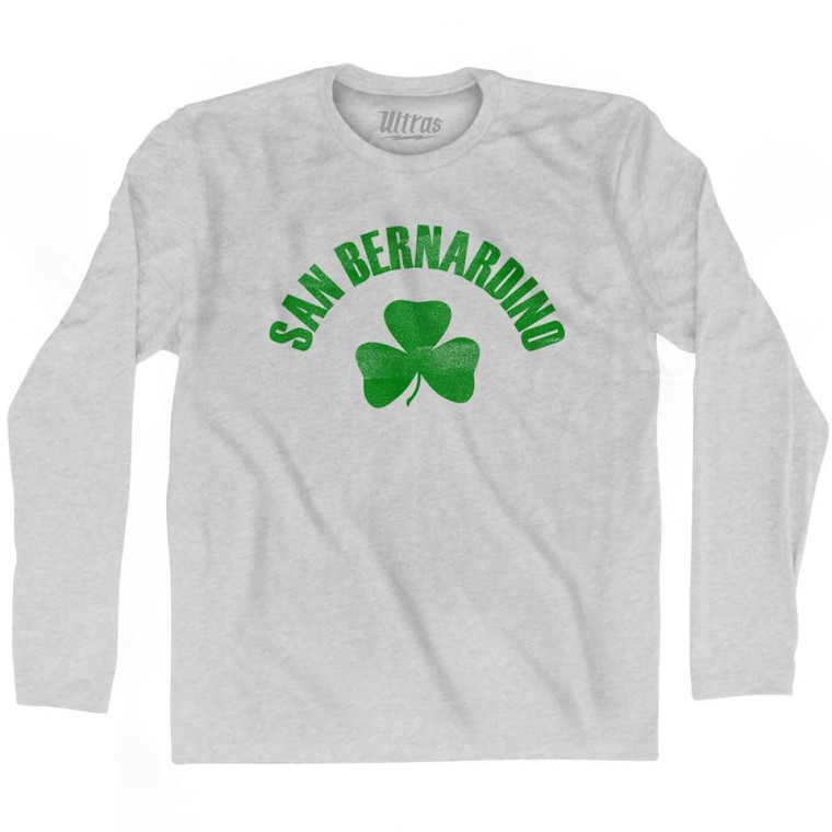 San Bernardino Shamrock Cotton Long Sleeve T-shirt - Grey Heather