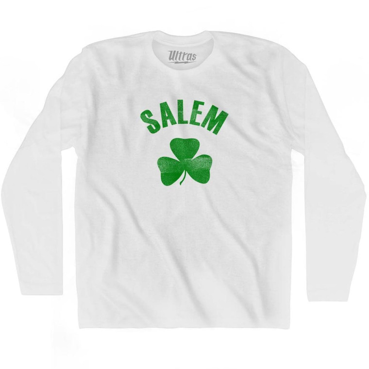 Salem Shamrock Cotton Long Sleeve T-shirt - White