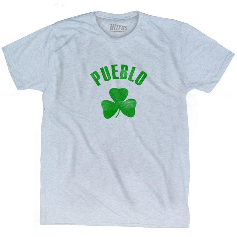 Pueblo Shamrock Tri-Blend T-shirt - Athletic White