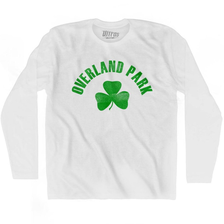Overland Park Shamrock Cotton Long Sleeve T-shirt - White
