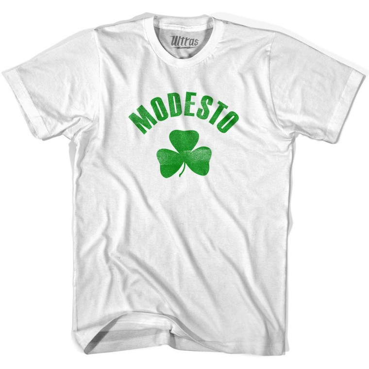 Modesto Shamrock Youth Cotton T-shirt - White