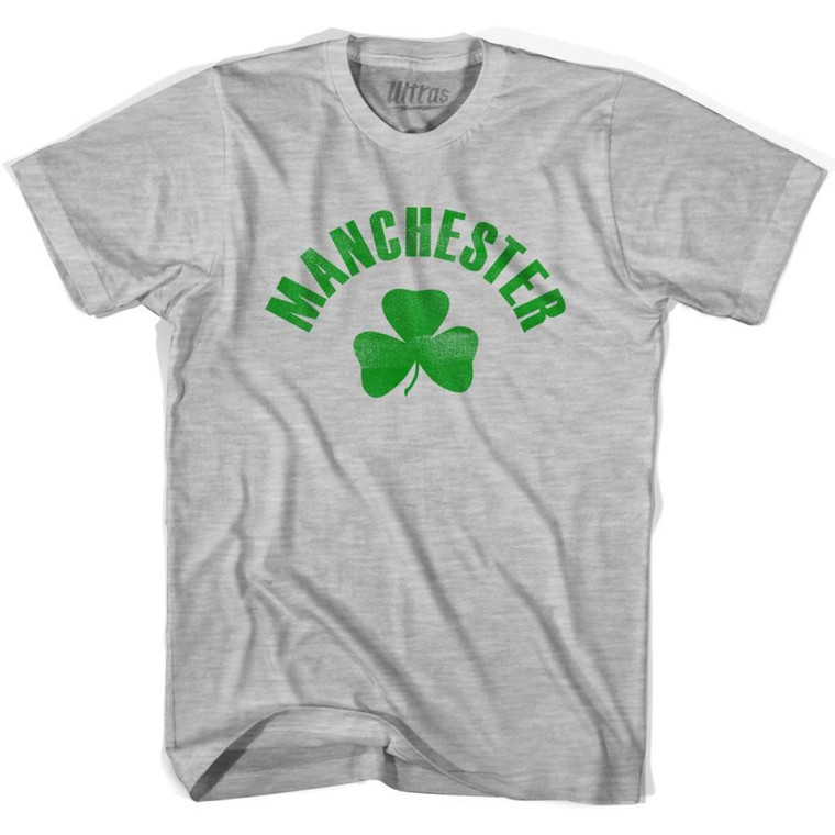 Manchester Shamrock Cotton T-shirt - Grey Heather