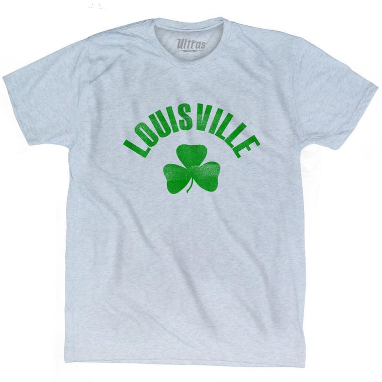 Louisville Shamrock Tri-Blend T-shirt-Athletic White