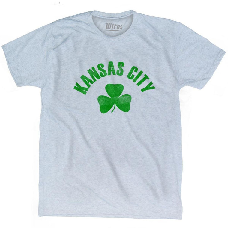 Kansas Shamrock Tri-Blend T-shirt - Athletic White