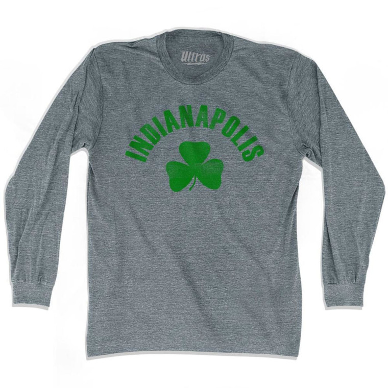 Indianapolis Shamrock Tri-Blend Long Sleeve T-shirt - Athletic Grey