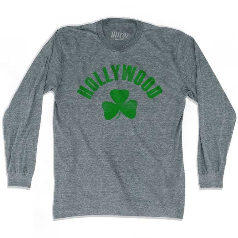 Hollywood Shamrock Tri-Blend Long Sleeve T-shirt - Athletic Grey