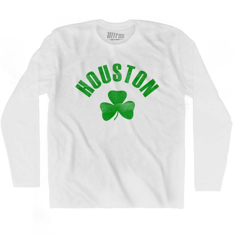 Houston Shamrock Cotton Long Sleeve T-shirt - White