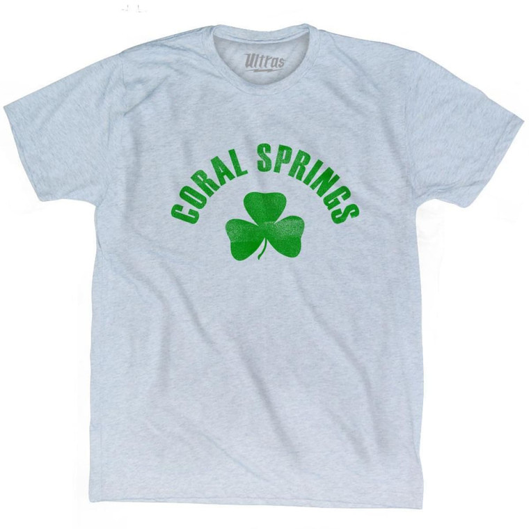 Coral Springs Shamrock Tri-Blend T-shirt - Athletic White