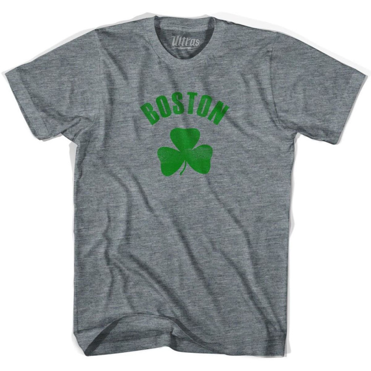 Boston Shamrock Tri-Blend T-shirt - Athletic Grey