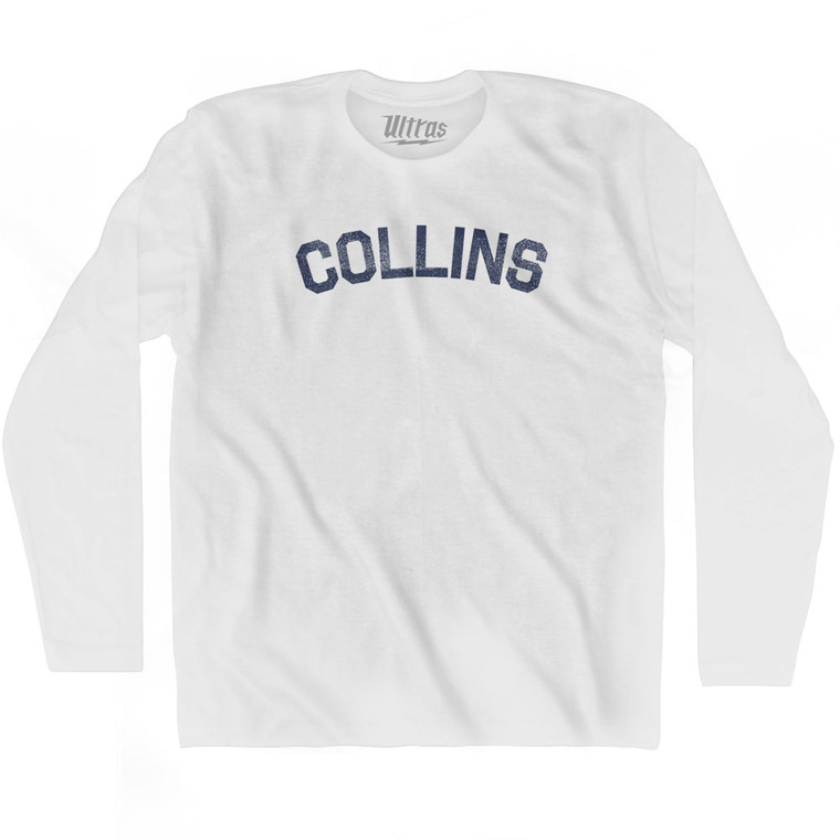COLLINS Adult Cotton Long Sleeve T-shirt - White