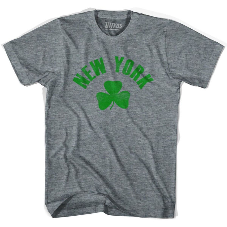 New York State Shamrock Youth Tri-Blend T-shirt - Athletic Grey