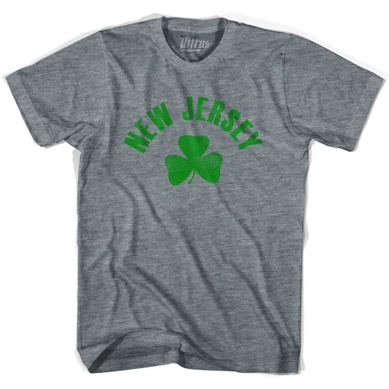 New Jersey State Shamrock Youth Tri-Blend T-shirt - Athletic Grey