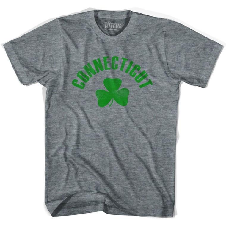 Connecticut State Shamrock Youth Tri-Blend T-shirt - Athletic Grey