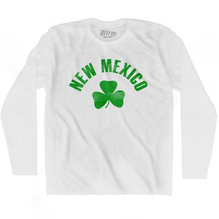 New Mexico State Shamrock Cotton Long Sleeve T-shirt - White