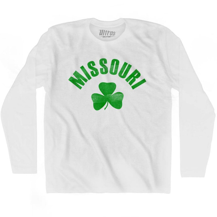 Missouri State Shamrock Cotton Long Sleeve T-shirt - White