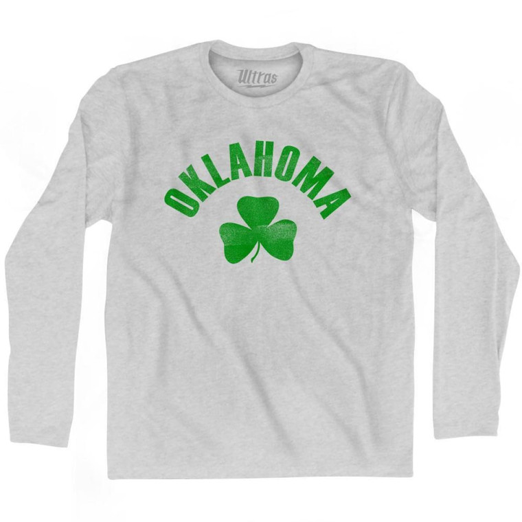 Oklahoma State Shamrock Cotton Long Sleeve T-shirt - Grey Heather