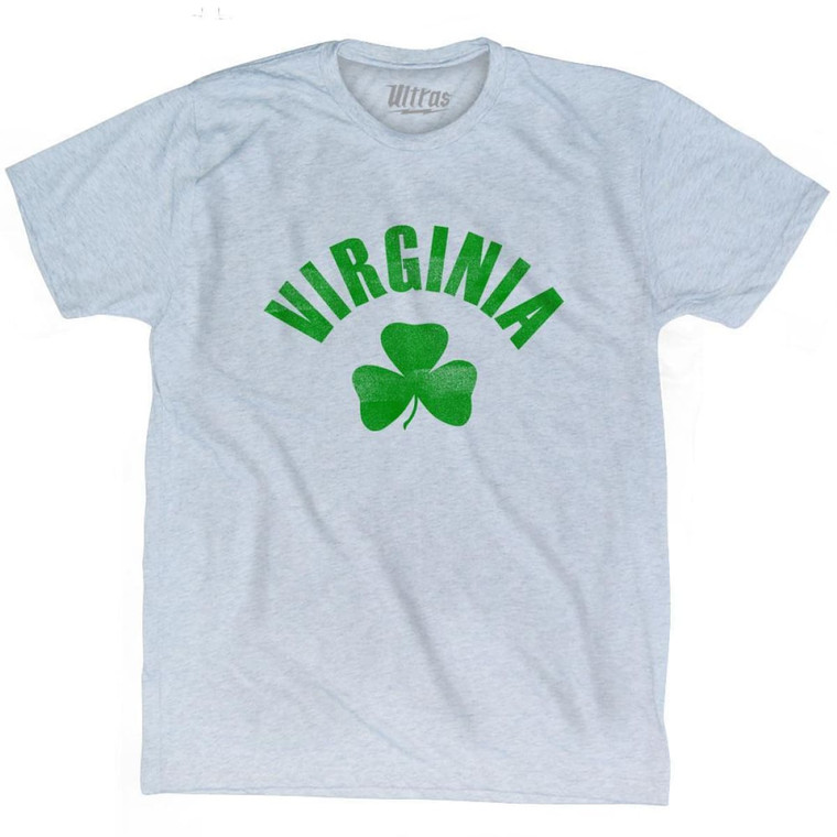Virginia State Shamrock Tri-Blend T-shirt - Athletic White