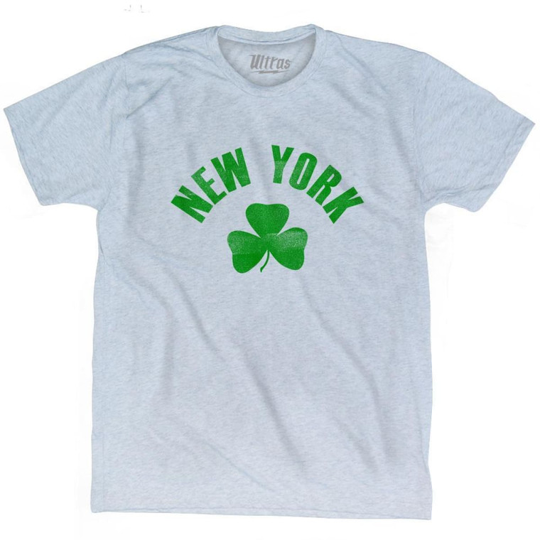 New York State Shamrock Tri-Blend T-shirt - Athletic White