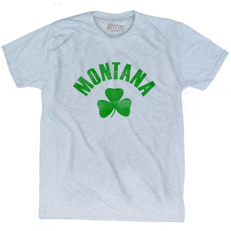 Montana State Shamrock Tri-Blend T-shirt - Athletic White